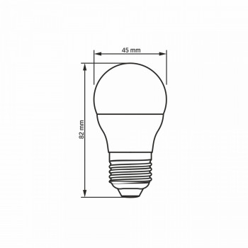 Spuldze LED E27 4W, 380Lm 3000K, stars<240* (G45-mazā spuldze) VIDEX VLE-G45e-04273 (silti balta gaisma)