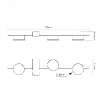 Ceiling spotlight luminaire VIDEX for 3xGX53 lamp VL-SPF32-3B 