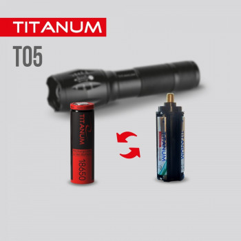 Lukturis LED uzlādējams 300Lm 6500K, Li-ion 18650 1200mAh vai 3xAAA, TITANUM TLF-T05