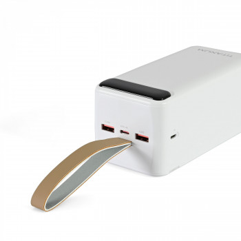 Power Bank - pārnēsājams akumulators 50 000mAh TITANUM TPB-741S-W 22.5W White, pieejamie porti: Micro USB, Type-C, 2USB