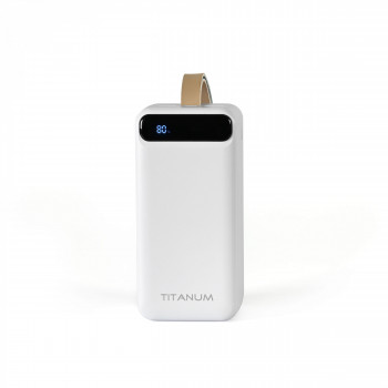 Power Bank - pārnēsājams akumulators 50 000mAh TITANUM TPB-741S-W 22.5W White, pieejamie porti: Micro USB, Type-C, 2USB