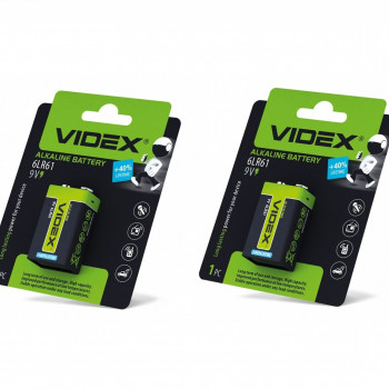 Baterija 9V Krona (6LR61) VIDEX Alkaline, 9V, 600mAh 