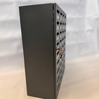 Mobile phone storage cabinet with 36 places, metal, without felt, gray