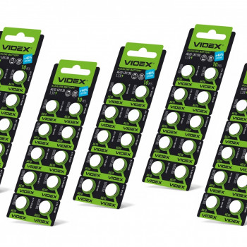 Button cell batteries Videx AG10/LR1130 BLISTER CARD 10 pcs 