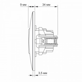 Kontaktligzda z/a 1V, Videx Binera, melna grafīta, IP20 VF-BNSK1G-BG
