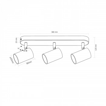 Wall and ceiling spot luminaire 3xGU10 VIDEX VL-SPF05B-WFB – Firm and secure angle fixation for precise light direction