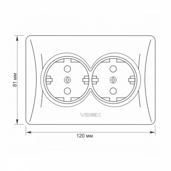Kontaktligzda z/a 2V, Videx Binera, balta, IP20 VF-BNSK2G-W