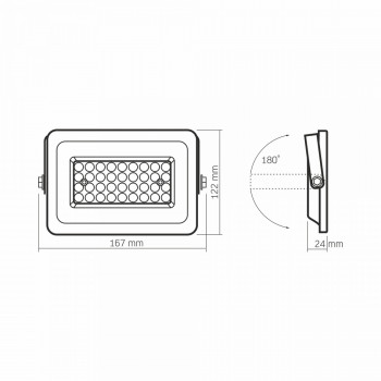 Prožektors LED 30W, 2700Lm 5000K, VIDEX VLE-F2e-305W LUCA (neitrāli balta gaisma)