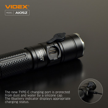 Lukturis LED uzlādējams Luminus SST40, 10W 1200Lm 5000K, Li-ion 18650 2200mAh - iekļauts! VIDEX VLF-A105Z, ar regulējamu tālummaiņu (zoom)!