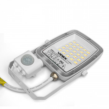 LED floodlight with sensor 20W 2000Lm CCT IP65 VIDEX VL-F5-020CW-S | black – adjustable time delay and variable light warmth for garage
