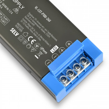 LED power supply transformer for 24V lighting DC 24V 4.16A 100W, IP20 VIDEX VL-LST-P100-24V – Stabilized current converter for strip power supply
