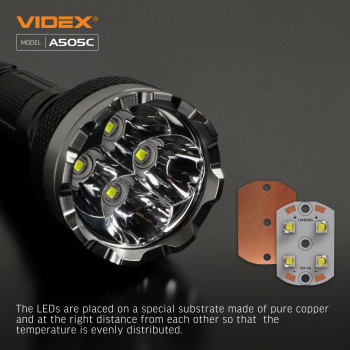 Lukturis LED uzlādējams 4xLuminus SST40, 20W 5500Lm 5000K, Li-ion 21700 4000mAh - iekļauts! (maināms uz 18650), VIDEX VLF-A505C, profesionāls LED lukturis lietošanai ikdienā un ārkārtas situācijās! 