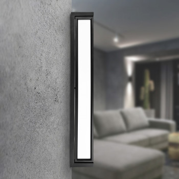 LED sienas lampa, 18W 1750Lm 2800-6000K IP20 VIDEX VL-WL02-18CSB | melna – sienas apgaismojums ar grozāmu korpusu gaismas virziena pielāgošanai