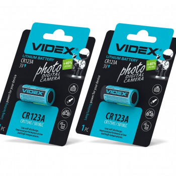 Baterija CR123A VIDEX (1 gab.) 3V Lithium 1500mAh