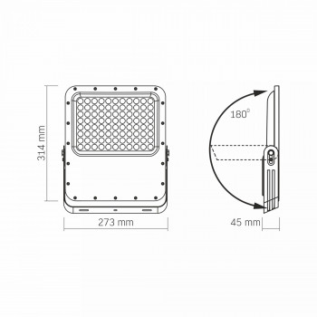 LED Solar Floodlight VIDEX VL-FSO5-3005 3740Lm 5000K 