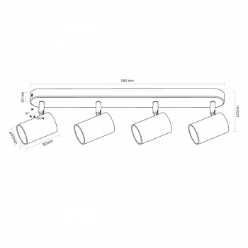 Wall and ceiling spot luminaire 4xGU10 VIDEX VL-SPF05B-WPB – Firm and secure angle fixation for precise light direction