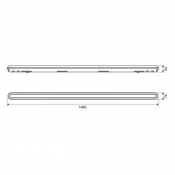 Niiskuskindel lineaarne valgusti (-25°C~+40°С) LED 50W 1500mm 8000Lm 5000K IP65 VIDEX VL-BNWL05-50155B | must – niiskuskindel valgusti ladudele ja tootmishoonetele