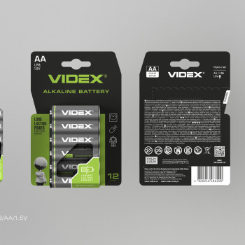 Baterijas AA VIDEX (12 gab.) Alkaline, 1.5V, 2600mAh