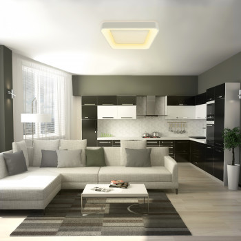 Iekštelpu gaismeklis LED 72W, dimmējams ar pulti, 4700Lm 2700K-6000K, VIDEX VLE-ESC-72W IP20 (silti/neitrāli/auksti balta gaisma), balta