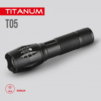 Lukturis LED uzlādējams 300Lm 6500K, Li-ion 18650 1200mAh vai 3xAAA, TITANUM TLF-T05