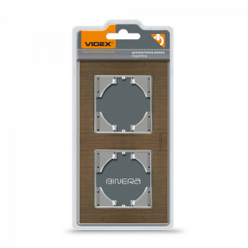Frame chocolate aluminum 2 gang horizontal VIDEX BINERA