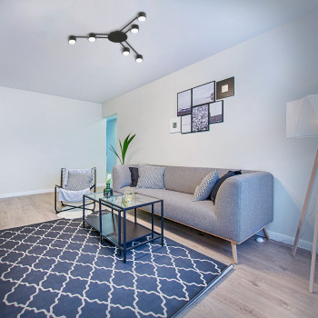 Griestu gaismeklis LED priekš 6 x GX53 patronas spuldzēm, IP20 VIDEX VL-SPF21B-B, melns
