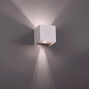 Fasādes gaismeklis LED abpusējs 6W, 520Lm 2700K, IP54 VIDEX VL-AR04-062W ERIC-WHITE (silti balta gaisma), balts