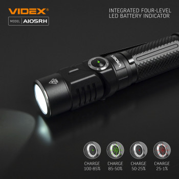 Lukturis LED uzlādējams Luminus SST40, 10W 1200Lm 5000K, Li-ion 18650 2200mAh - iekļauts! VIDEX VLF-A105RH, ar magnētu un regulējamu luktura galvu (SWIVEL HEAD) + komplektā stiprinājums lietošanai kā galvas lukturim!