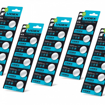 Lithium battery Videx CR2016 5pcs BLISTER CARD, 3V, 80mAh