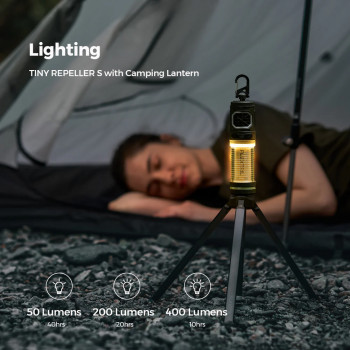 Portable rechargeable mosquito - insect repellent Flextail Tiny Repeller S (2-in-1) features: 1-Mosquito repellent, 2-LED light, blue, FLEXTAIL TINY-REPEL-SBLU – safe protection against mosquitoes on hikes