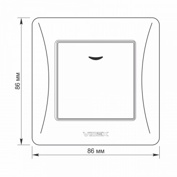Slēdzis z/a 1P ar LED fona apgaismojumu, Videx Binera, balta, IP20 VF-BNSW1L-W