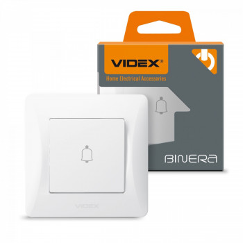 Zvana slēdzis, Videx Binera, balta, IP20 VF-BNDB1-W