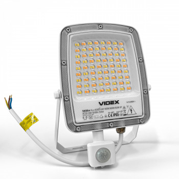 LED floodlight with sensor 50W 5000Lm CCT IP65 VIDEX VL-F5-050CW-S | black – three light tone modes and PIR detector for utility yard