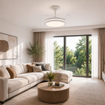 LED Ceiling Light with fan VIDEX CLF06 60W 3000K-4200K-6000K 230V White 