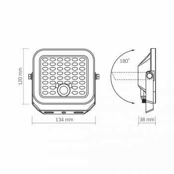 Solārais prožektors ar sensoru LED 16Wh, 1400Lm 5000K (baterija LiFePO4 5000 mAh) (panelis 6W) VIDEX VL-FSO4-205-S