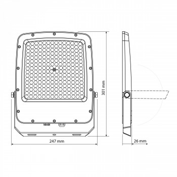 LED floodlight 150W 15000Lm CCT IP65 VIDEX VL-F5-150CW | black – built-in color temperature switch for utility yards