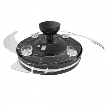 LED Ceiling Light with fan VIDEX CLF06 60W 3000K-4200K-6000K 230V Black