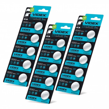 Lithium battery Videx CR2032 5pcs BLISTER CARD, 3V, 220mAh