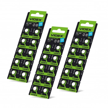 Button cell batteries Videx AG 3/LR41 BLISTER CARD 10 pcs