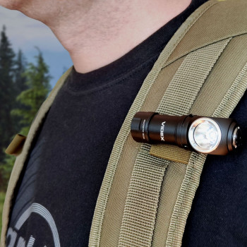Lukturis LED uzlādējams Luminus SST20 10W, 600Lm 5700K, Li-ion 16340 800mAh - iekļauts! (maināms uz CR123A), VIDEX VLF-A055H, ar magnētu + komplektā stiprinājums lietošanai kā galvas lukturim!
