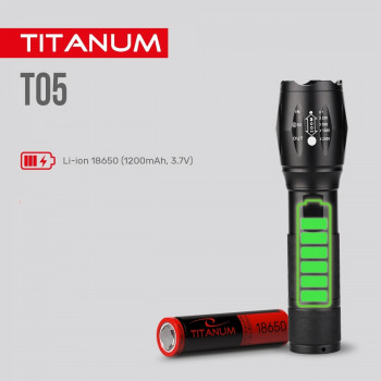 Lukturis LED uzlādējams 300Lm 6500K, Li-ion 18650 1200mAh vai 3xAAA, TITANUM TLF-T05