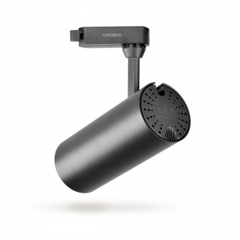 Sliedes gaismeklis Spot LED 20W, 1600Lm 4000K, VIDEX VLE-TR04-204B TOR-BLACK, melns (neitrāli balta gaisma)