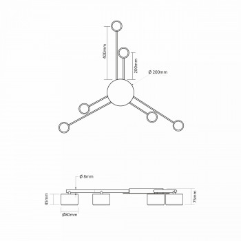 Griestu gaismeklis LED priekš 6 x GX53 patronas spuldzēm, IP20 VIDEX VL-SPF21B-W, balts