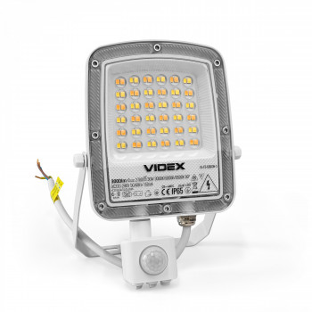 LED floodlight with sensor 30W 3000Lm CCT IP65 VIDEX VL-F5-030CW-S | black – adjustable color temperature and automatic motion detection