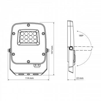 LED floodlight 10W 1000Lm CCT IP65 VIDEX VL-F5-010CW | black – low consumption CCT housing for garage and shed lighting