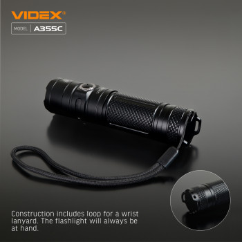 Lukturis LED uzlādējams CREE XHP50.2 20W 4000Lm 5000K, Li-ion 26650 5000mAh - iekļauts! (maināms uz 18650), VIDEX VLF-A355C, profesionāls LED lukturis ar 5000mAh bateriju! 