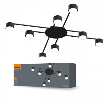Griestu gaismeklis LED priekš 8 x GX53 patronas spuldzēm, IP20 VIDEX VL-SPF22B-B, melns