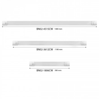 Linijinis LED šviestuvas 28-32-36W 1180mm 4320Lm 4000/5000/6500K IP20 VIDEX VL-BN02-3612CW | baltas – keičiama galia ir reguliuojamas CCT atspalvis