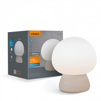Night lamp for children, silicone, rechargeable, dimmable 4W 210Lm 3000-6500K+RGB LiFePO4 2400mAh VIDEX VL-TF26BG | white – Intuitive color change by touch for safe use