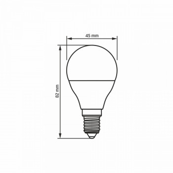 Spuldze LED E14 4W, 380Lm 3000K, stars<240* (G45-mazā spuldze) VIDEX VLE-G45e-04143 (silti balta gaisma)